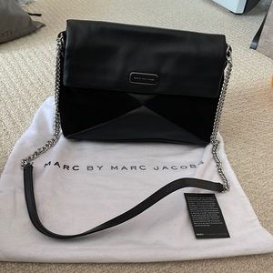 Marc by Marc Jacobs chain Black cow leather and suede leather shoulder bag